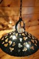 Antique/vtg Gothic/mission Hanging Swag Chandelier Light/lamp,  Hammered Chandeliers, Fixtures, Sconces photo 4