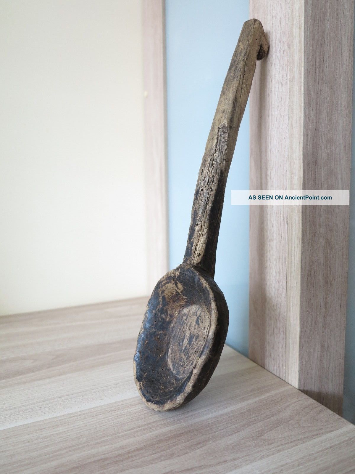 Antique Primitive Wooden Spoon,  Scoop Europe 1800 Primitives photo