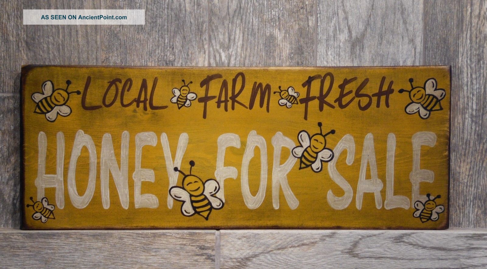 Primitive Honey Bee Sign,  Rustic Honey Sign,  Antiqued Honey Bee Sign Primitives photo