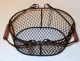Cute Black Oval Wire Mini - Basket With 2 Wood - Trim Swing Handles Medium Primitives photo 1