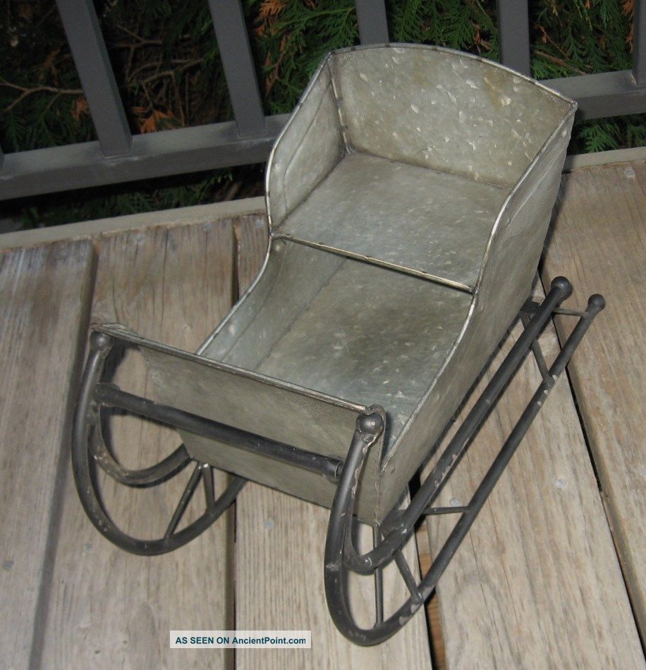 Galvanized Metal/cast Iron Sled Sleigh Primitive/french Country Christmas Decor Primitives photo