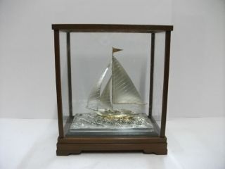 The Sailboat Of Silver970 Of The Most Wonderful Japan.  A Japanese Antique photo