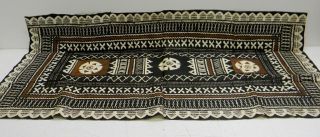 Vintage Tapa Cloth 49” X 24” Polynesian/fijian/south Pacific W/geometric Design photo