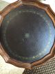 Small Mahogany Pie Crust Leather Top Table - Taiwan Unknown photo 1