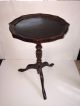 Small Mahogany Pie Crust Leather Top Table - Taiwan Unknown photo 2