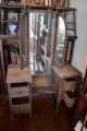Antique Primitive Rustic Vanity Triple Mirror Unrestored Drawers Dresser 1900-1950 photo 4