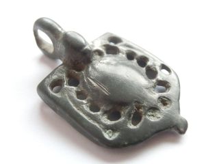 Rare Viking Era Bronze Openwork Amulet Pendant Wearable Artifact photo