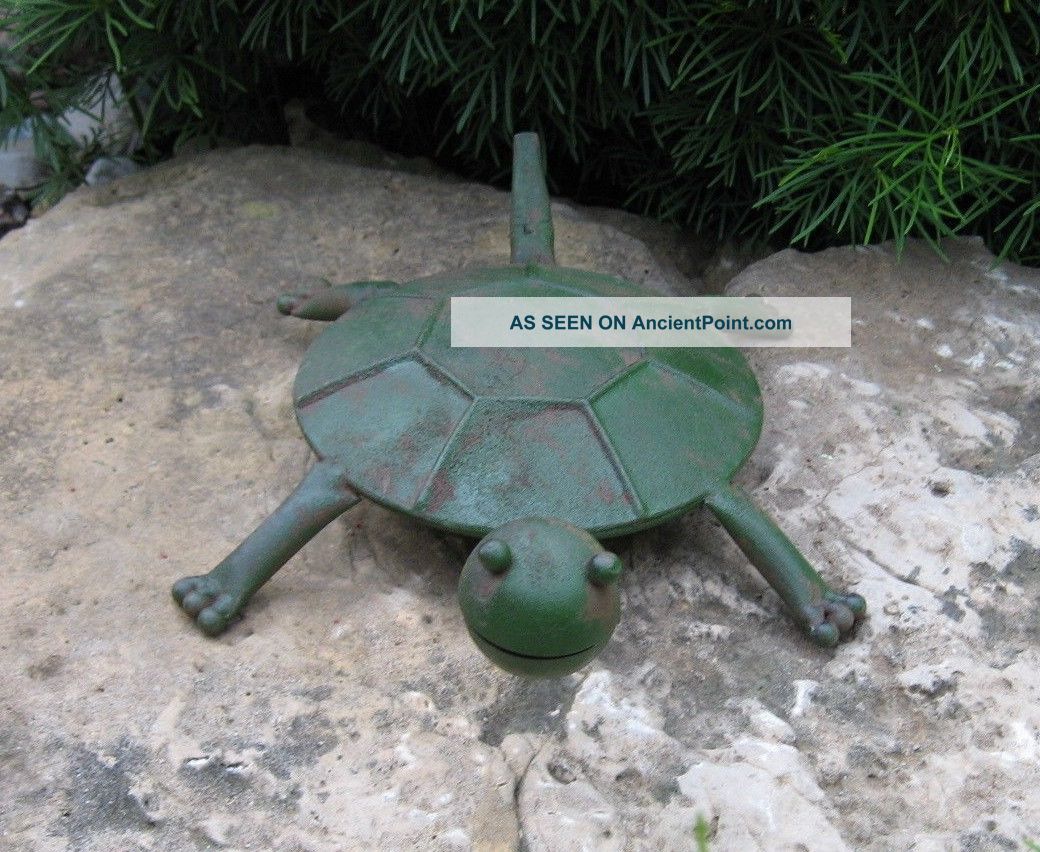 Green Metal Turtle Primitive/french Country Whimsical Garden Patio Yard Decor Primitives photo