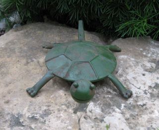 Green Metal Turtle Primitive/french Country Whimsical Garden Patio Yard Decor photo