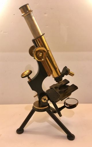 Antique Early Watson & Sons Fram 4971 Brass Microscope With Lenses Vgc photo