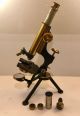 Antique Early Watson & Sons Fram 4971 Brass Microscope With Lenses Vgc Other Antique Science Equip photo 1