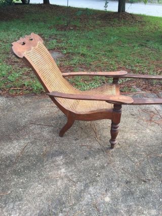 Rare Antique 19th Century Plantation Chair American ? Hand Carved Southern Oak photo
