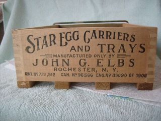 Vintage Star Egg Carrier By John G.  Elbs Rochester,  Ny Pat.  1906 photo