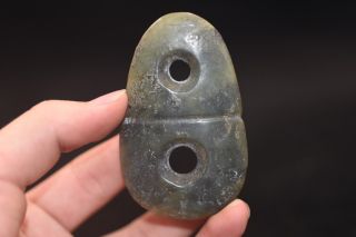 Old Chinese Neolithic Hongshan Jade Hand Carved Amulet Pendant S55 photo