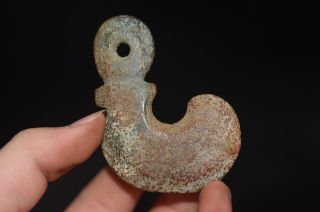 Old Chinese Neolithic Hongshan Jade Hand Carved Amulet Pendant N82 photo