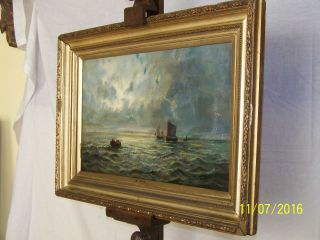 Abraham Hulk L Listed Artist C19th C Oil On Canvas Seascape Maritime photo