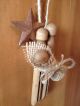 Primitive Christmas Nativity Rusty Tin Barn Star Wood Clothespin Ornament Burlap Primitives photo 2