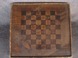 Primitive Antique Aafa Game Board Folk Art Paint Square Nails Checker photo