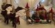 Primitive Christmas Sleigh & Reindeer With Christmas Mice Trio Village Scene Primitives photo 2