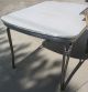 Vintage 1950 ' S Chrome & Formica Table W/ 1 Leaf,  Grey Woven Pattern On Table Top Post-1950 photo 4