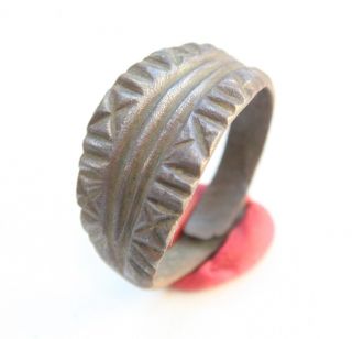 Ancient Old Viking Bronze Decorated Rings (ocr77) photo
