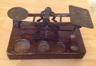 Antique Vintage Brass Postal Letter Scales (no Weights) photo