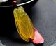 The Unique Natural Yellow Agate Chalcedony Hand - Carved Cicada Pendant Necklace Necklaces & Pendants photo 1