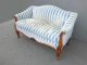 Karges Blue Velvet Camel Back Settee Loveseat With Goose Down Feathers Post-1950 photo 1