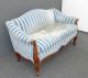 Karges Blue Velvet Camel Back Settee Loveseat With Goose Down Feathers Post-1950 photo 2