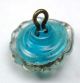 Antique Glass Charmstring Button Paperweight Realistic Sea Shell - 9/16 
