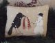 Primitive Folk Art Crow & Snowman Pillow Tuck Winter Friends Painted Wallhanging Primitives photo 1