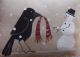 Primitive Folk Art Crow & Snowman Pillow Tuck Winter Friends Painted Wallhanging Primitives photo 2