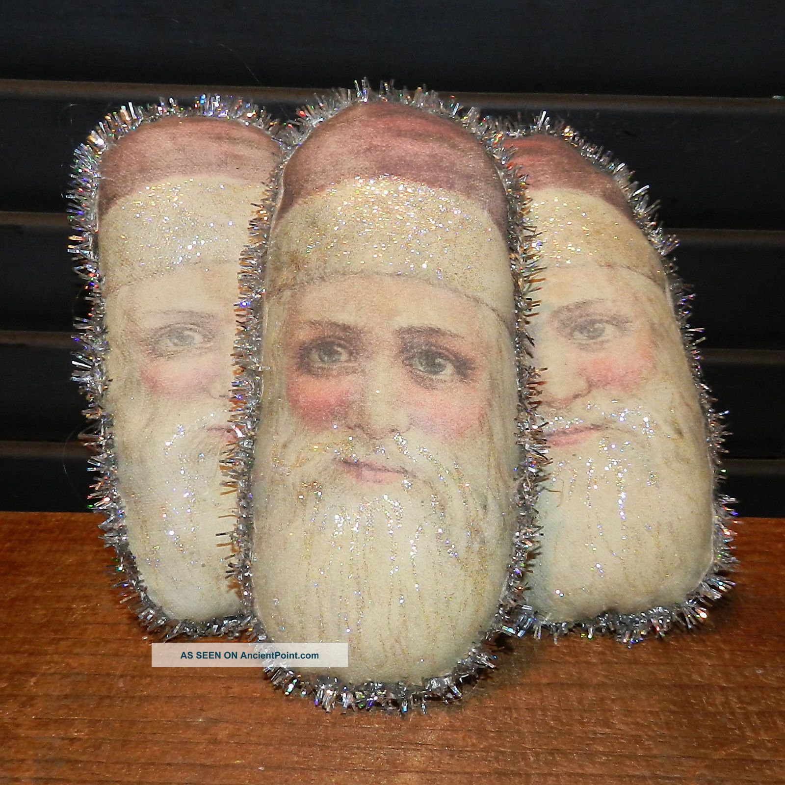 Christmas Winter Christmas Santa Head Pillow Tuck Ooak The Olde Saltbox Primitives photo