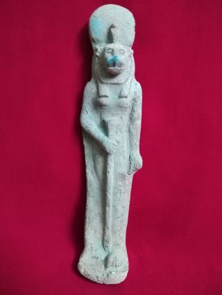 Ancient Egyptian Ushabti Of God Sekhmet (1390 - 1352 B.  C) photo