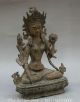 13cm Old China Bronze Buddhism White Tara Spirit Of Compassion Goddess Statue Buddha photo 1