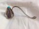 Vintage Hand Made Navajo Sterling & Turquoise Candle Snuffer Curved Handle Native American photo 3