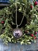 Tiny Christmas Charm Ornament Old Postcard Print Primitives photo 9