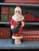 Tiny Christmas Charm Ornament Old Postcard Print Primitives photo 1