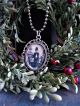 Tiny Christmas Charm Ornament Old Postcard Print Primitives photo 8