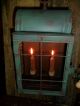 Primitive Metal Lantern,  Early Look Homestead Double Candle Light,  Hoosier Green Primitives photo 2