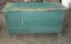 Primitive Footstool Bench Green Chippy Paint And Cut Out Primitives photo 1