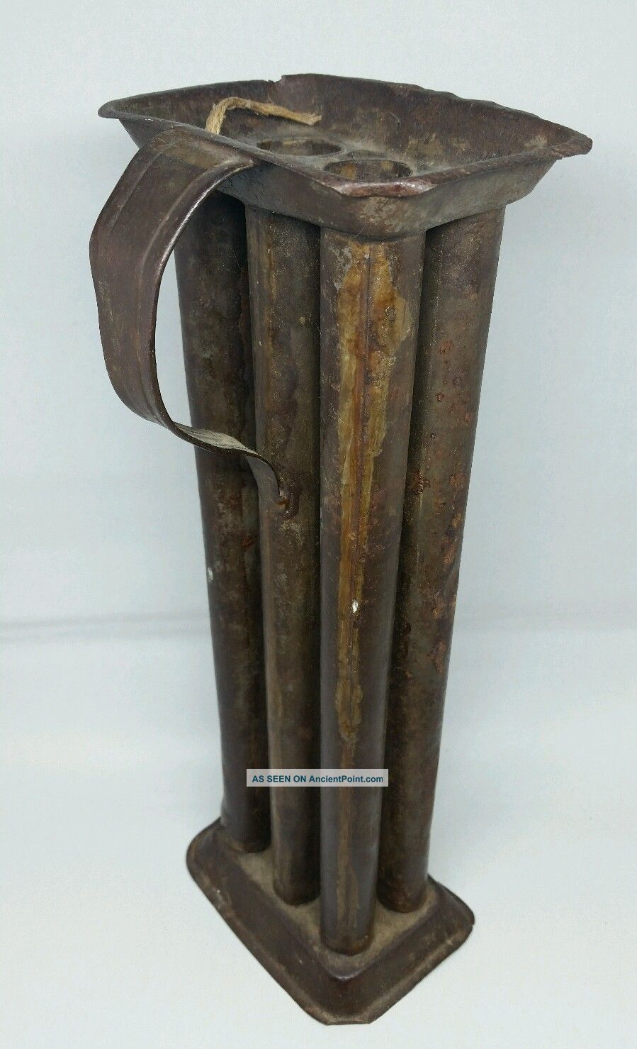 Early Antique Primitive Tin Candle Mold 19thc American Aafa Primitives photo