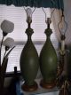 Pair Mid Century Modern Olive Green Lava Glaze Table Lamps. Mid-Century Modernism photo 1