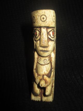 An Pre - Columbian Carved Wood And Bone Comb.  Peru,  Chimu photo