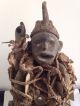 Old Very Rare Large African Carved Figure With Mirrors & Nails - Other African Antiques photo 1