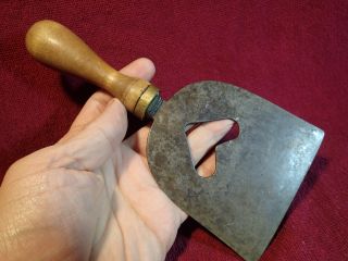 Antique Early 1900 Heart Shape Food Chopper Wood / Brass Handle Scandinavia photo