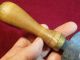 Antique Early 1900 Heart Shape Food Chopper Wood / Brass Handle Scandinavia Primitives photo 2