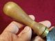 Antique Early 1900 Heart Shape Food Chopper Wood / Brass Handle Scandinavia Primitives photo 3