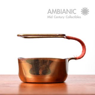 Mid Century Modern Brass Stamped Candle Glass Holder Hagenauer Style photo