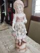 Antique German Gebruder Heubach? Bisque Figurine Boy & Girl Piano Baby Doll 14 